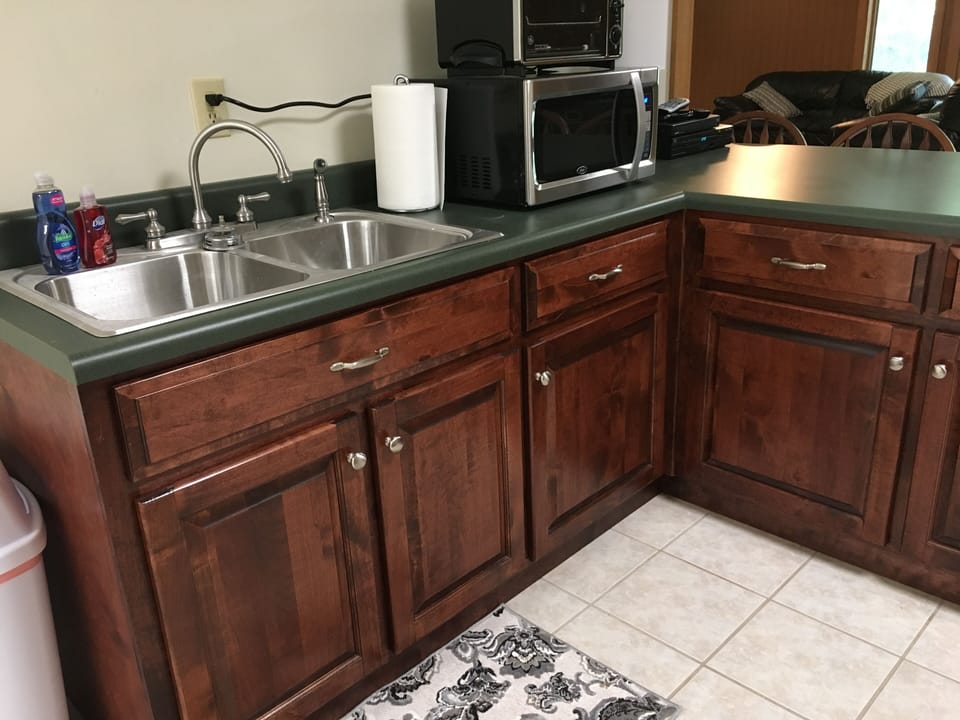 Kitchenette in lower level with second microwave, toaster oven plus coffee maker