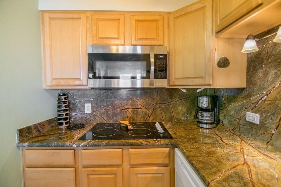 KITCHEN IS STOCKED WITH EVERYTHING YOU NEED.
