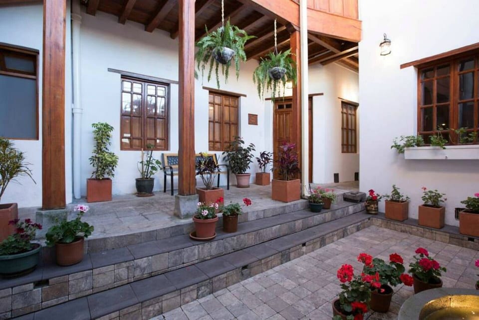 Cobblestone interior patio