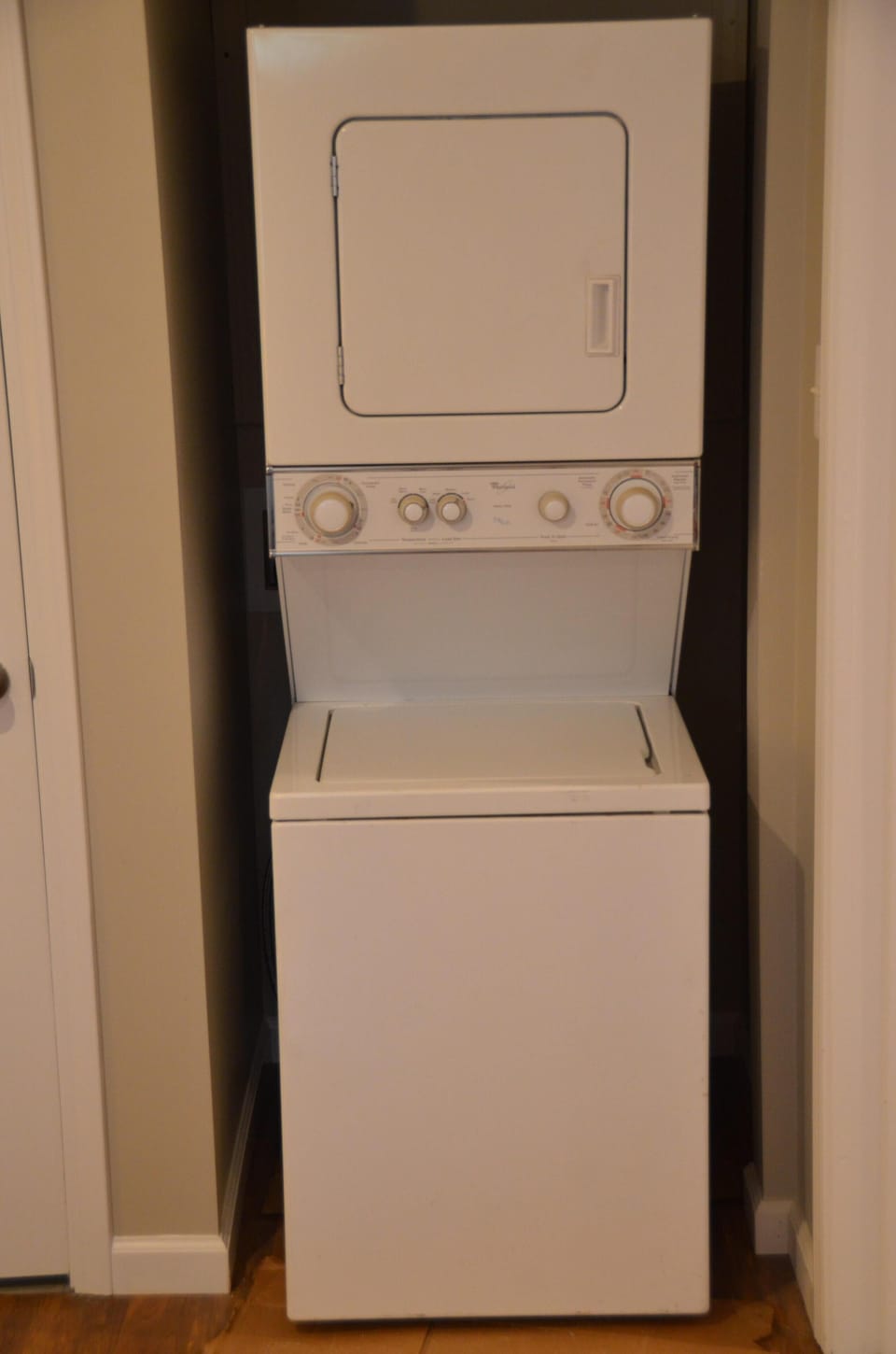 Closeup of Washer/Dryer Combo in Bedroom #1