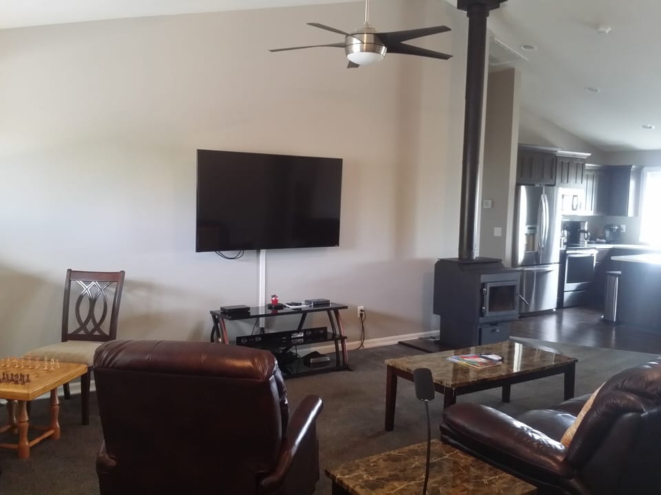 Living room area upon entering the home.