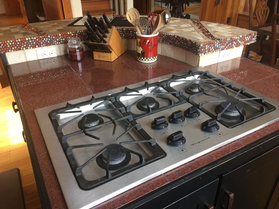 gas stove up close