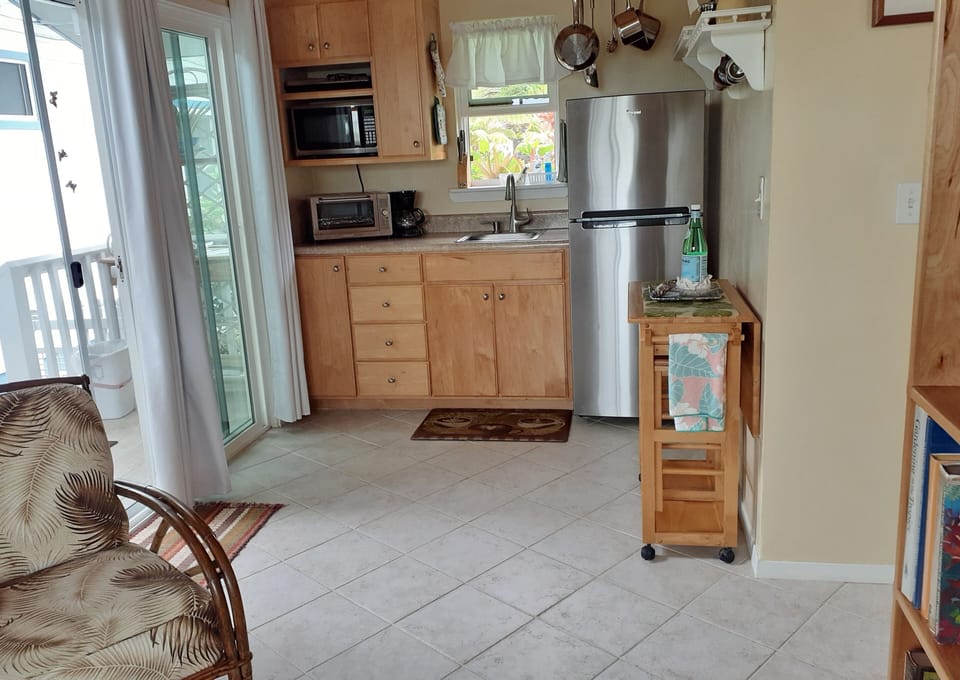 A fully appointed mini kitchen welcomes you to create and enjoy.