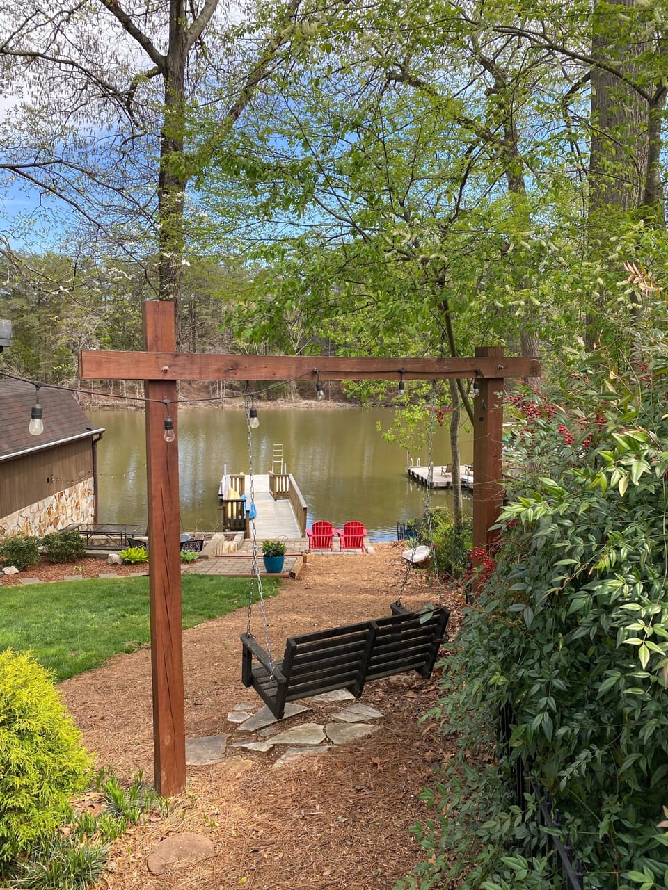 As you swing take in the 
beautiful view of the lake