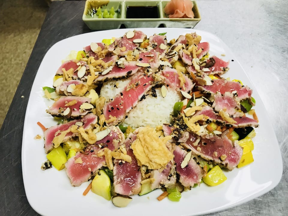  Sheared Ahi dinner you find on our menu. One of my favorites, Can't miss this!