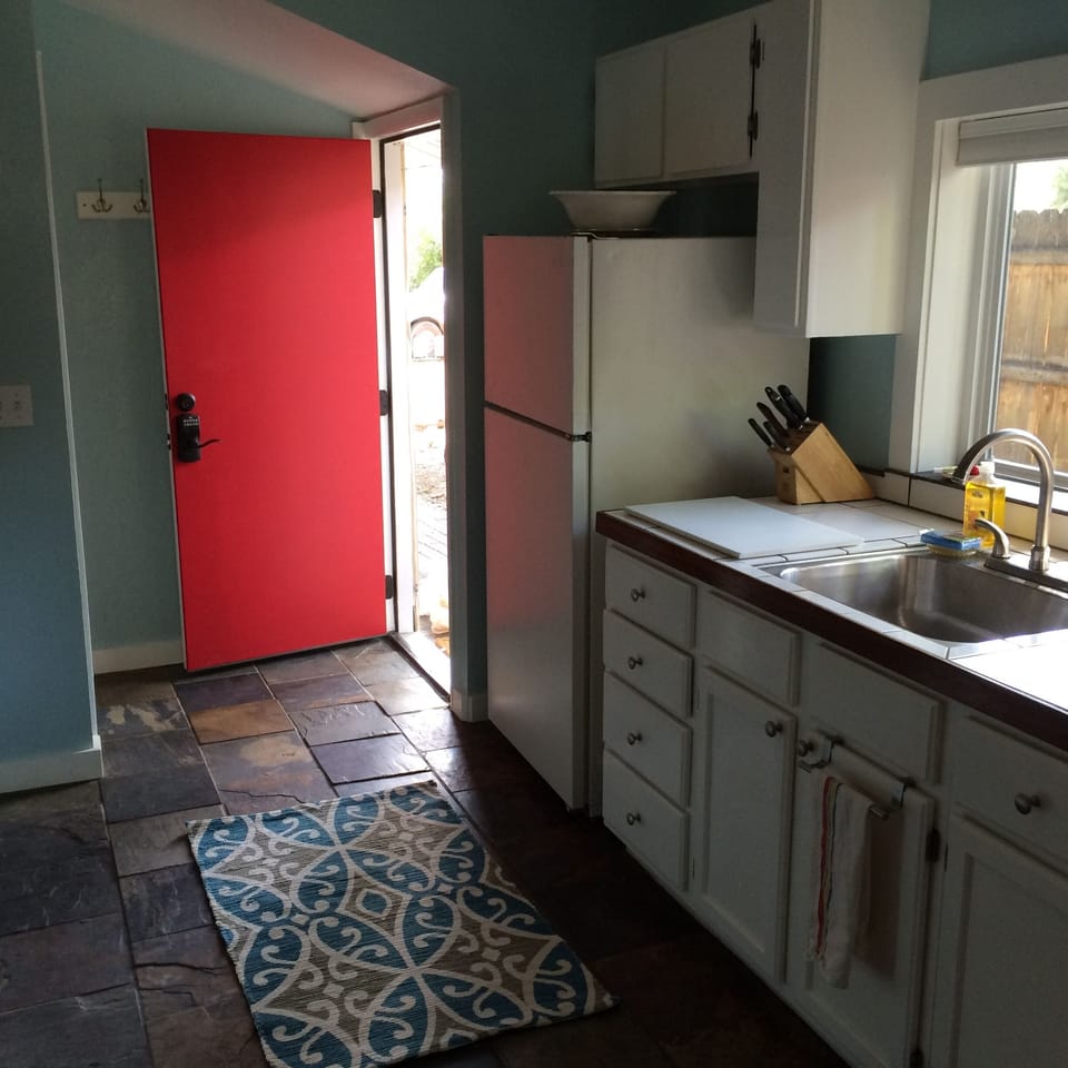 Kitchen with beautiful slate tile floor
