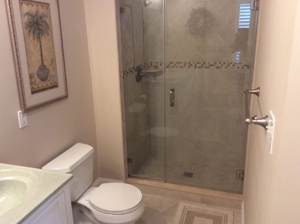 Master Bath shower - ceramic tile - high quality frameless glass dor