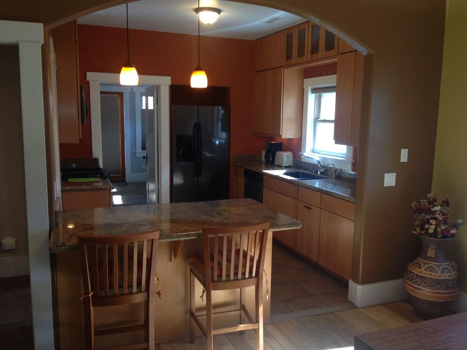 the kitchen