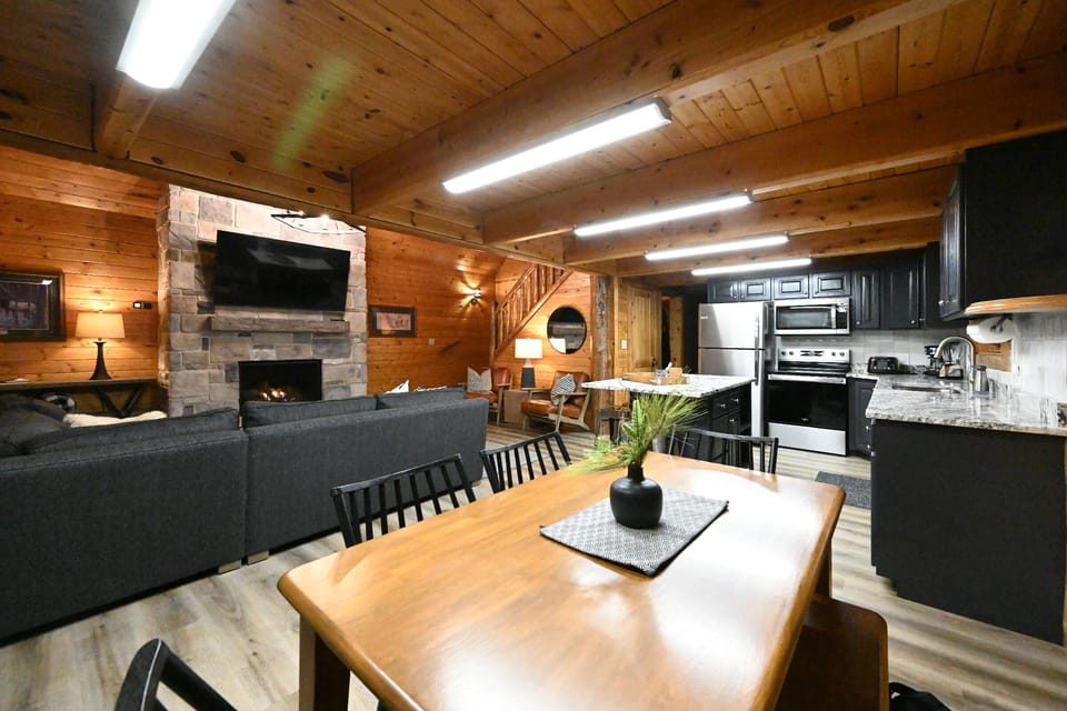 Kitchen and Living Room with 65" TV & Free YouTube TV