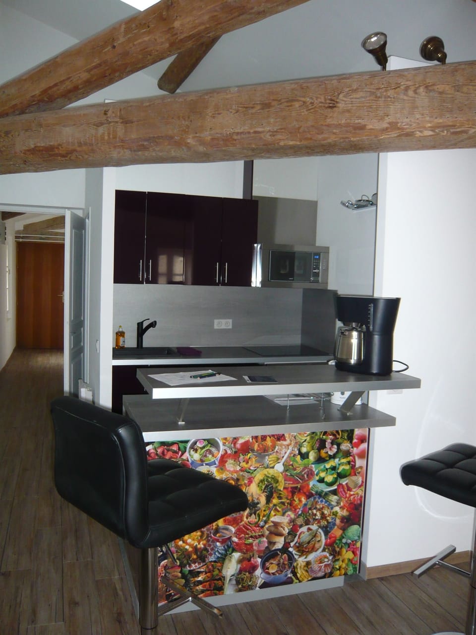 Fully equipped kitchen, dish washer, microwave oven, oven, & induction hotplates