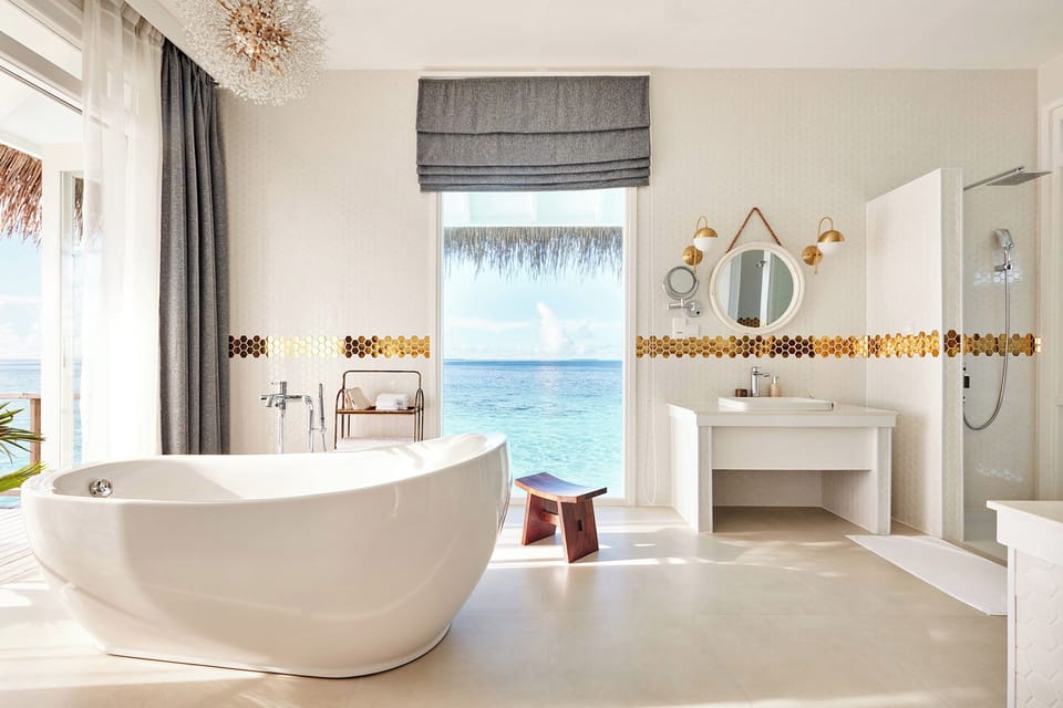 Two Bedroom Ocean Residence with Private Pool (Free Transfers for 2 Pax, Min 7 Nights Stay) | Bathroom | Separate tub and shower, rainfall showerhead, free toiletries