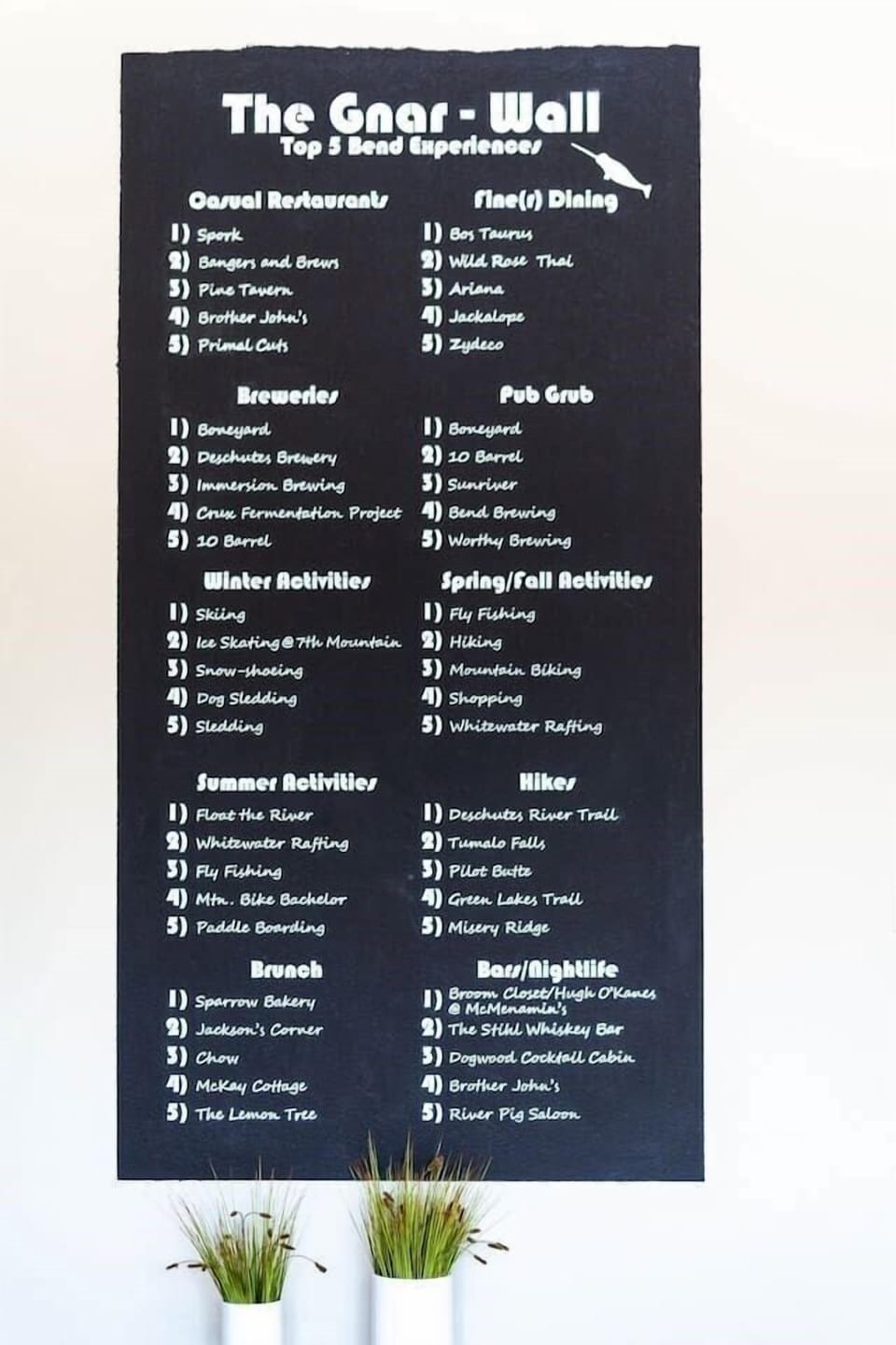 The #gnarwall, our awesome dining/activities wall!