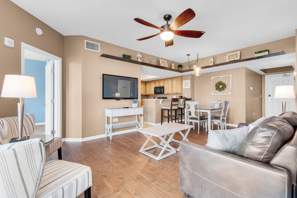 Living room to kitchen view