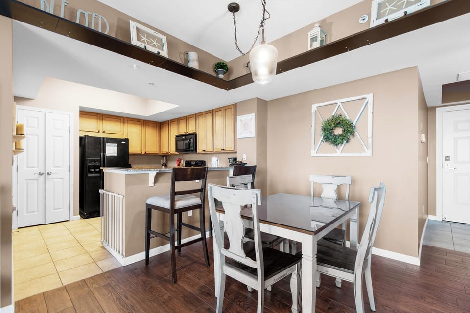 Dining table plus eat-in bar