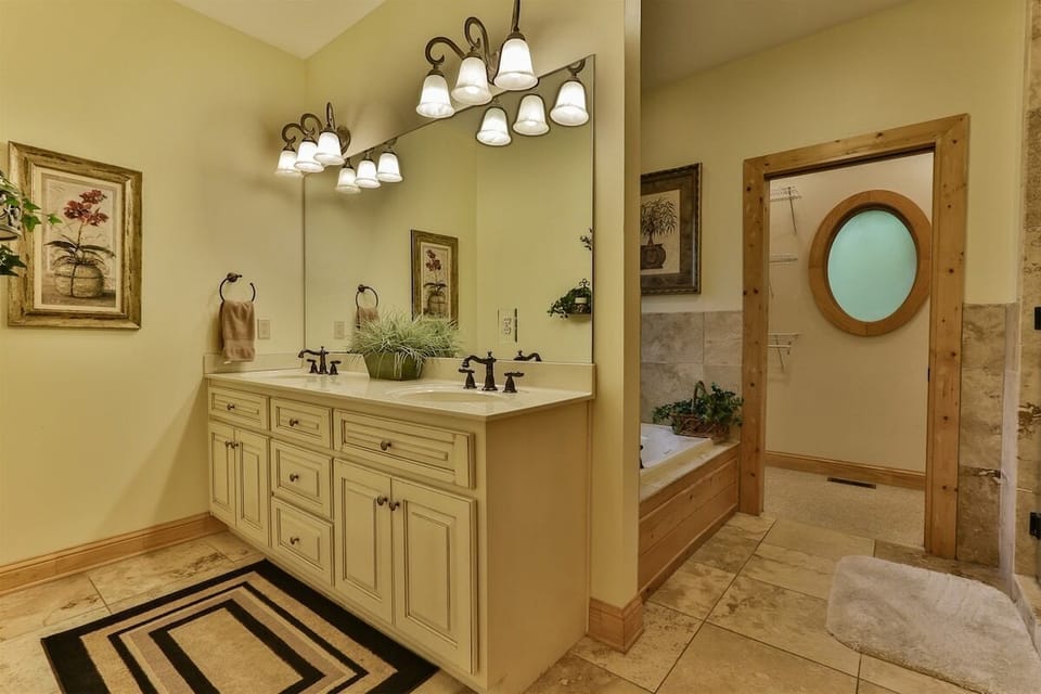 Main level attached bathroom