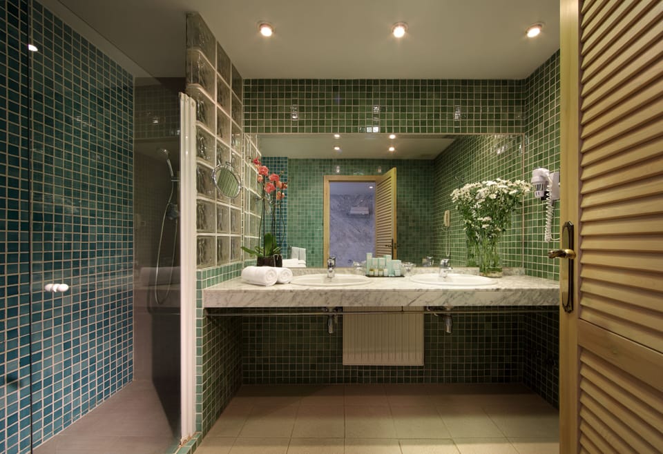 Free toiletries, hair dryer, bidet, towels