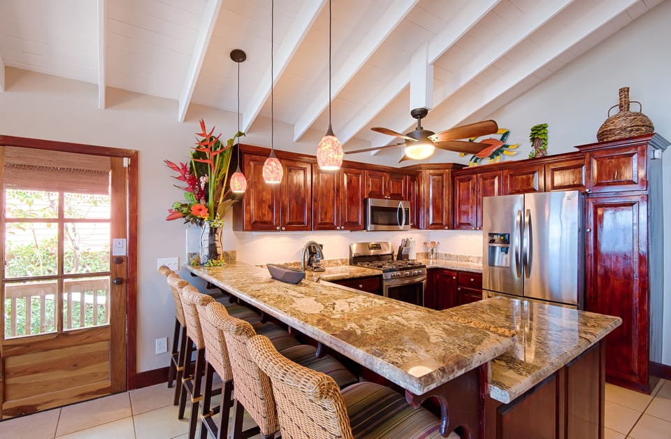 Modern kitchen with stainless steel appliances