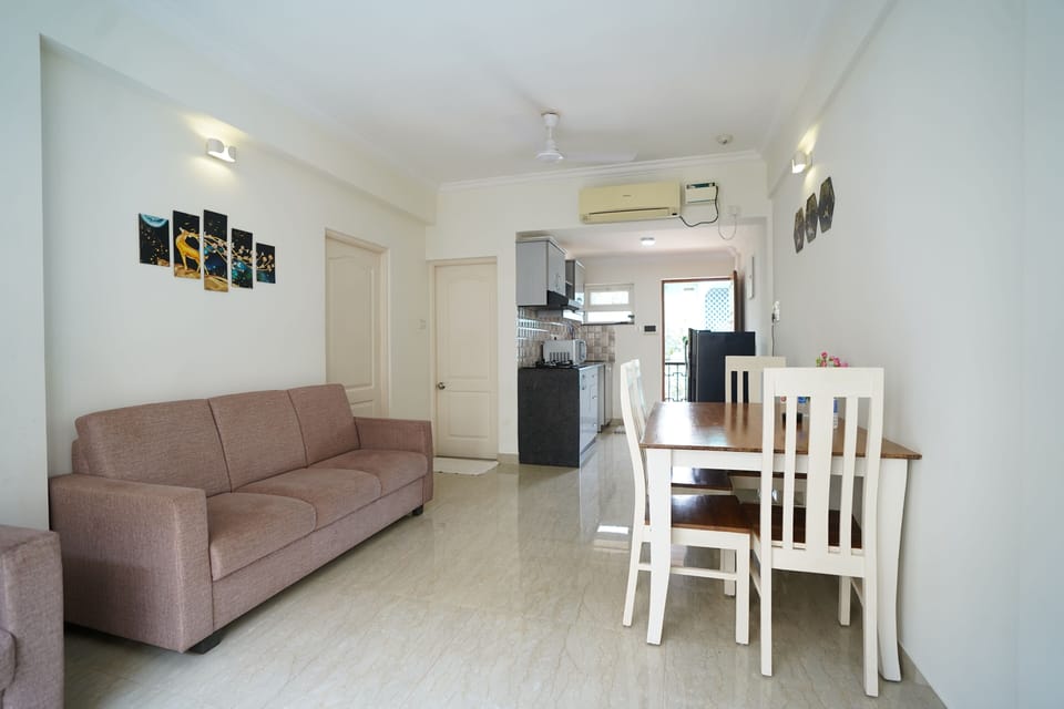 1BHK Service Apartment | Living area | 32-inch LED TV with satellite channels, TV