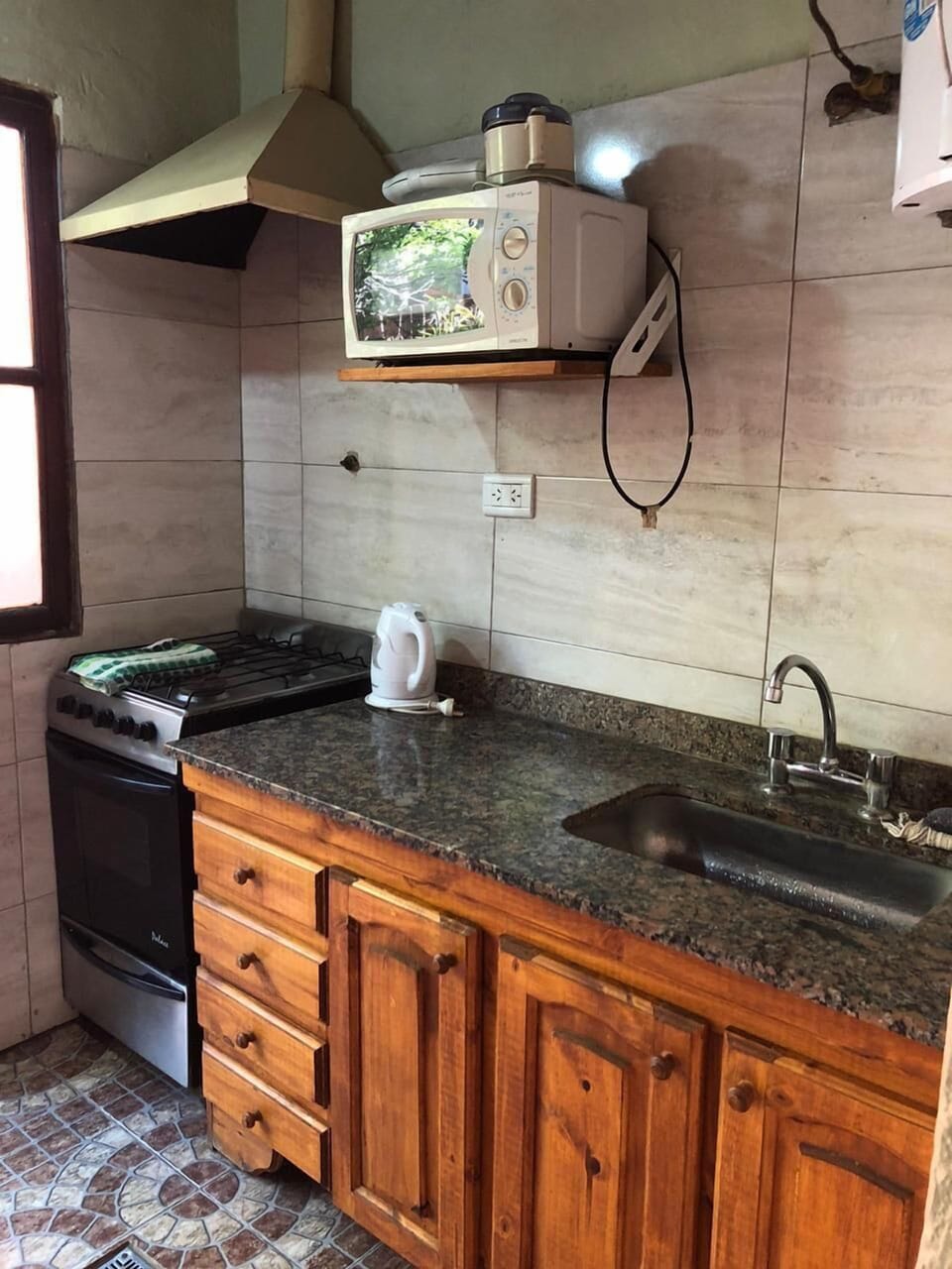 Family Cabin, 1 Bedroom, Private Bathroom (1 Double and 2 Single Beds) | Private kitchen | Fridge, microwave, oven, stovetop