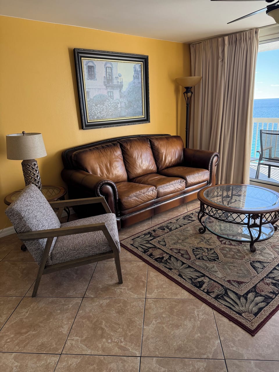 Living area with beautiful gulf views
