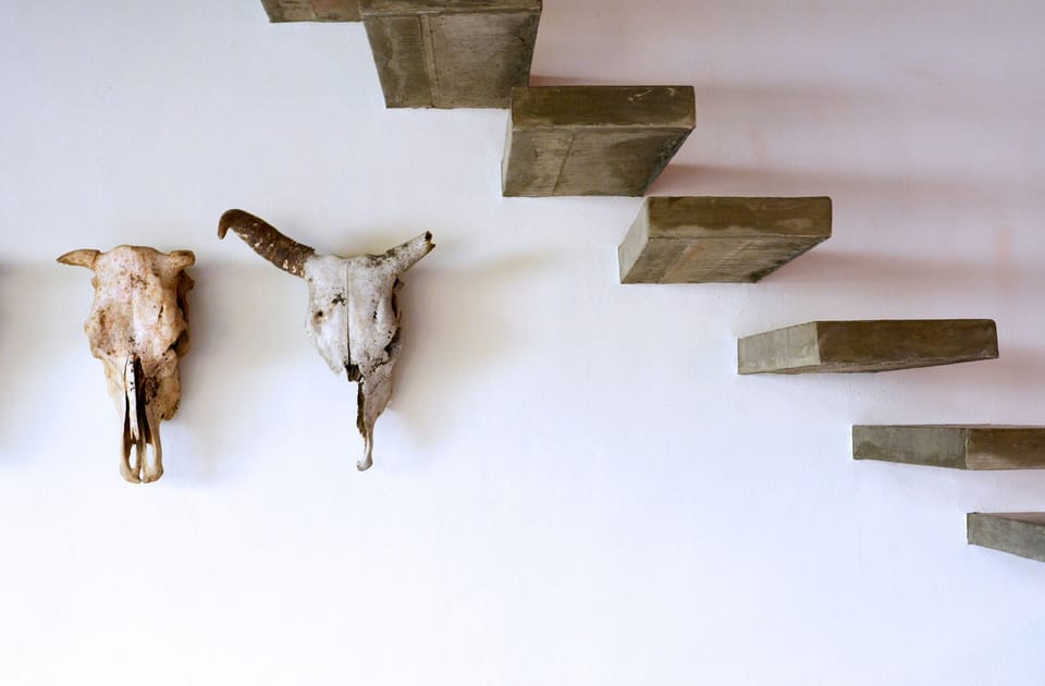 Detail at the floating stair
