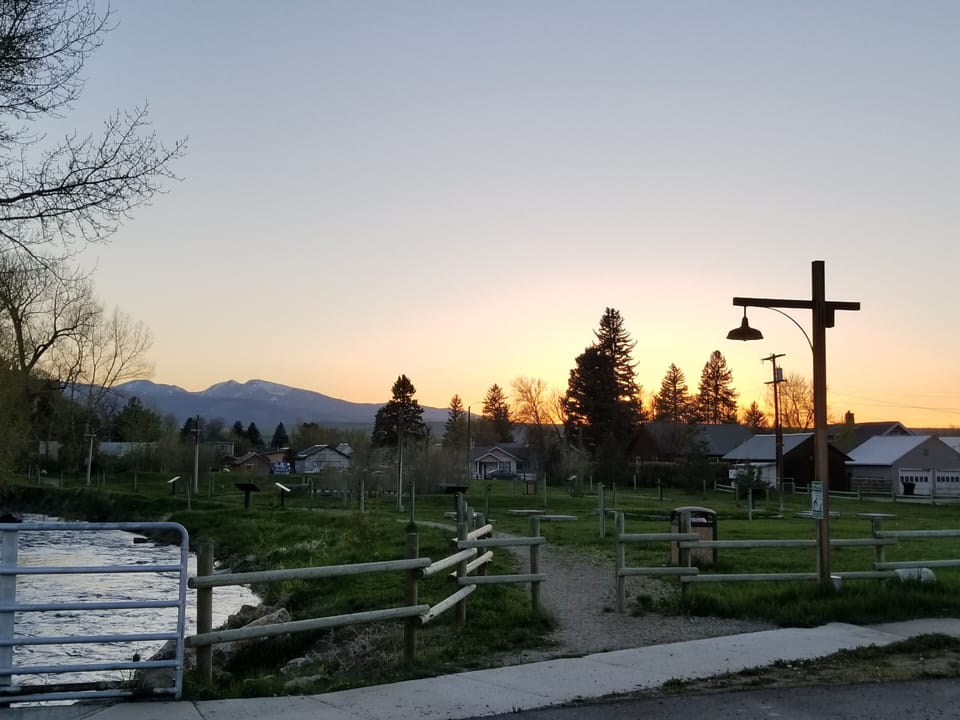 A beautiful Montana sunset from the front deck 