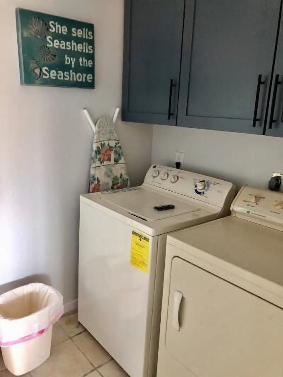The laundry room is off the kitchen.