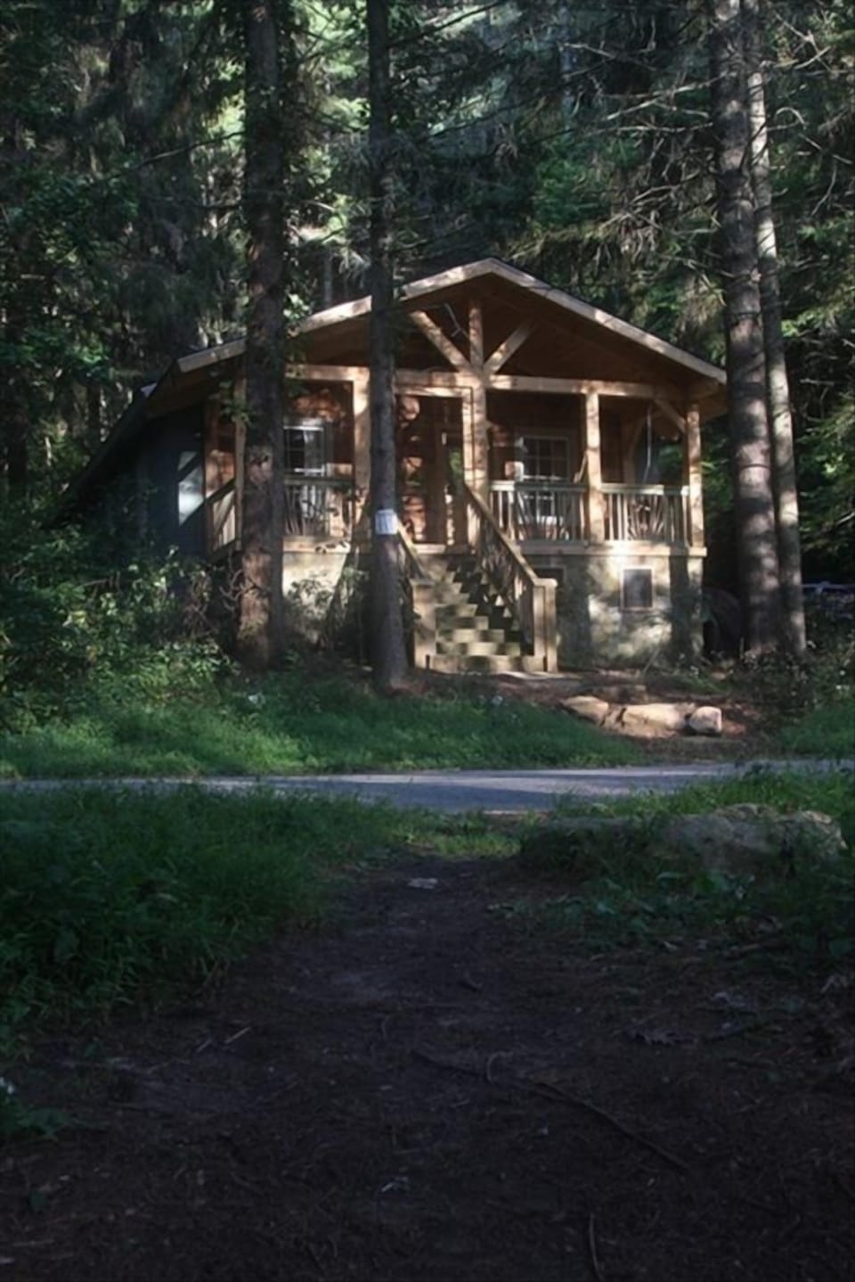 the cabin from the lake