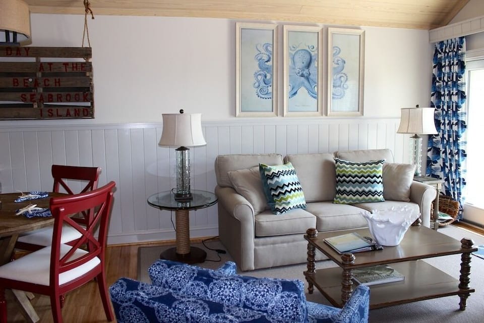 This villa features wainscot ceiling & paneling throughout.