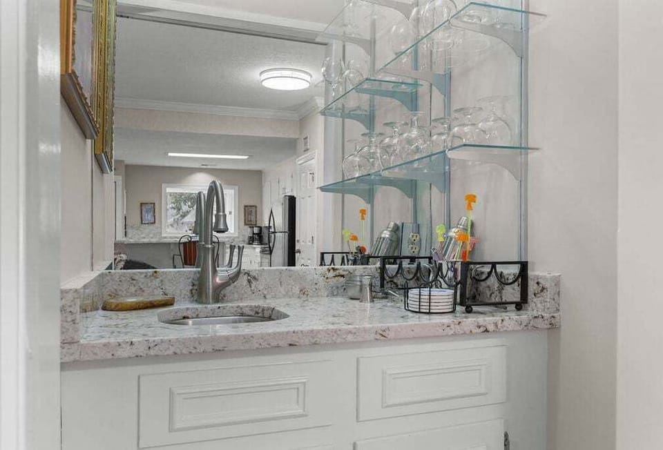 Bar off the the living room.