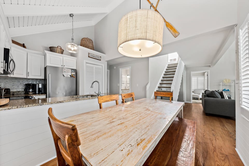 Dining table easily seats 6