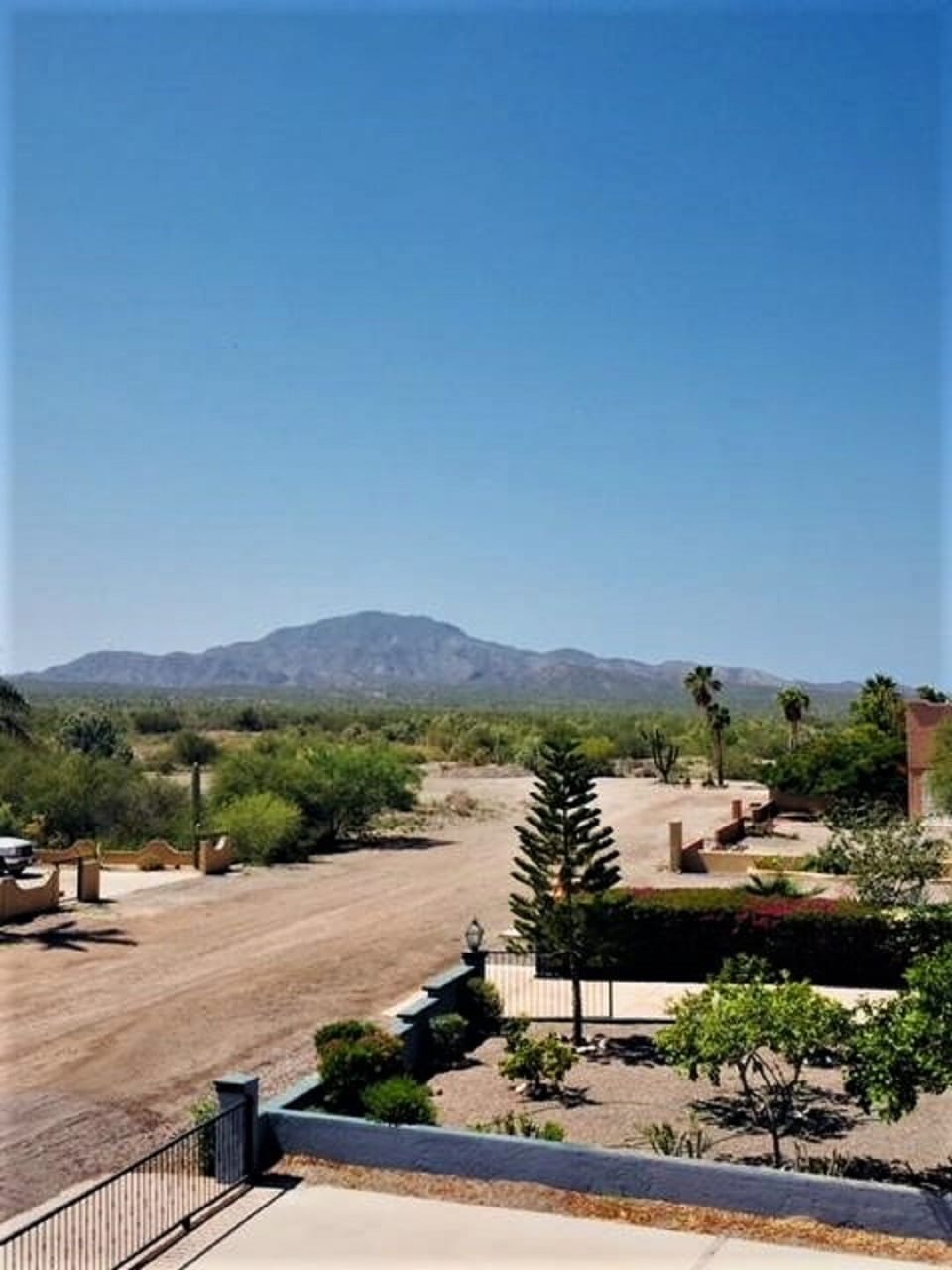 Northward view from the patio overlooking the neighborhood and the Sierras.