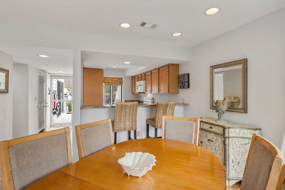 There is additional seating for two at the counter.