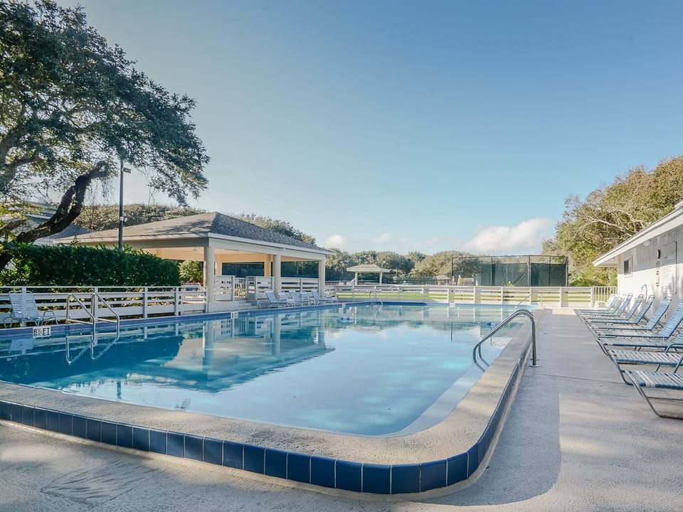 View of one of three pools on property