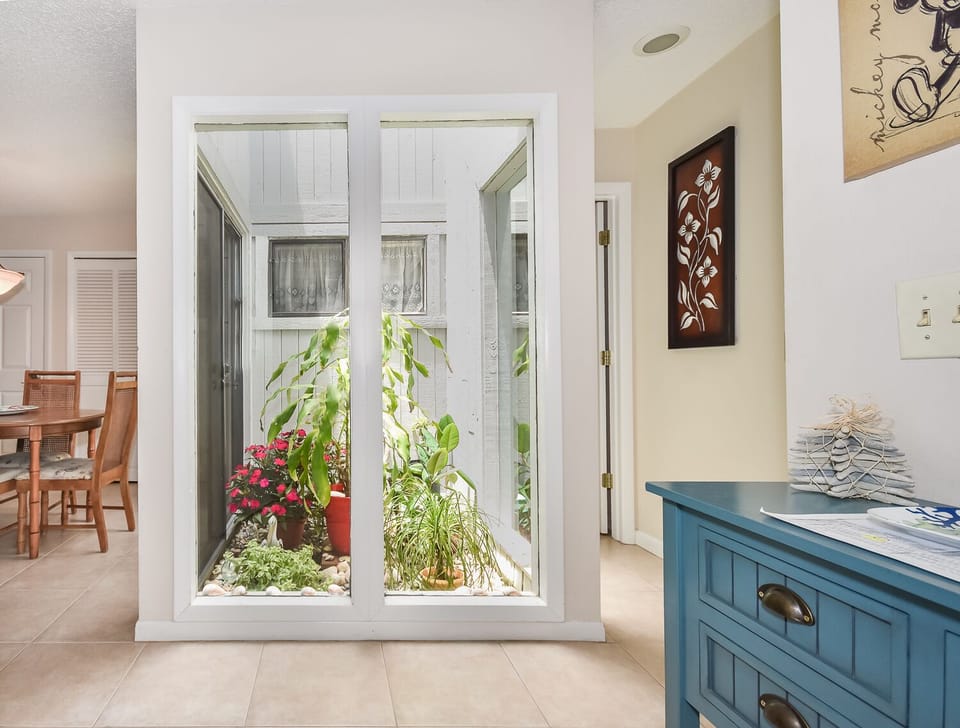 Atrium hallway in this New Smyrna Beach villa