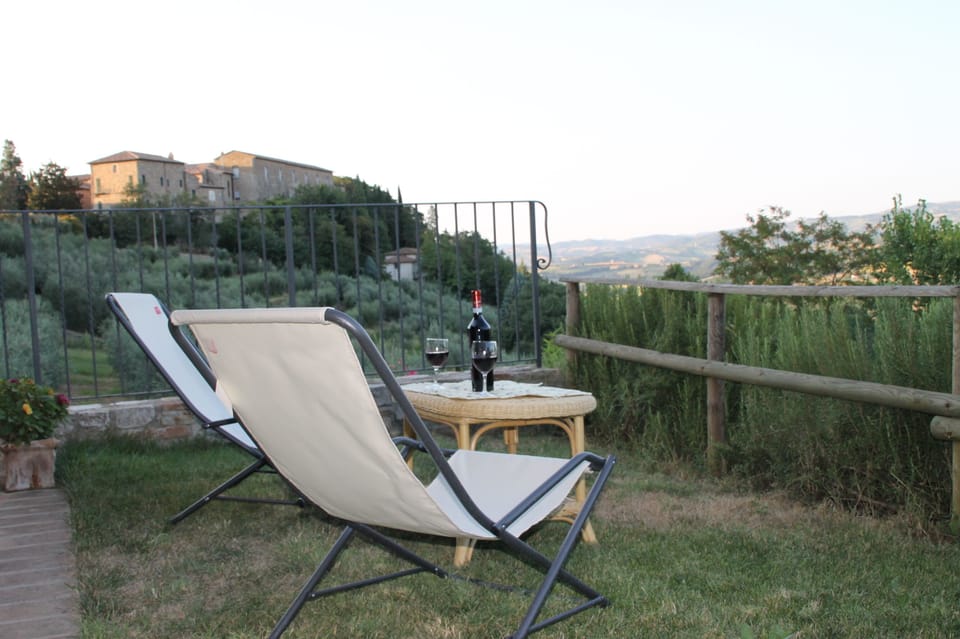 Relaxing in the back terrace