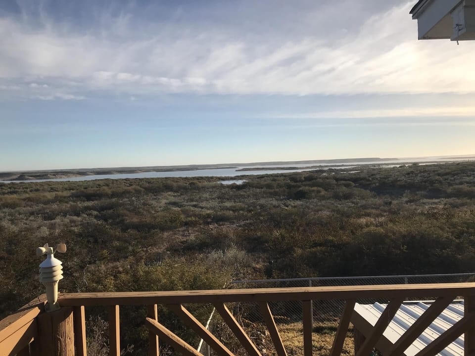 upper deck looking out to the lake 