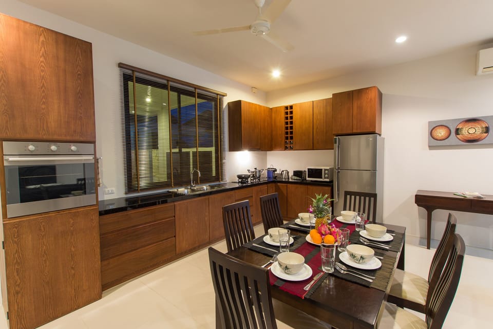 3-Bedroom Villa with Private Pool | Private kitchen | Full-size fridge, microwave, oven, stovetop