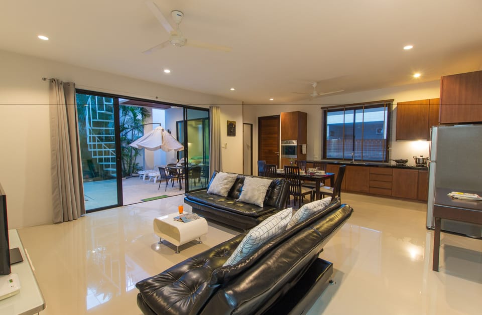 3-Bedroom Villa with Private Pool | Living area | Flat-screen TV, DVD player