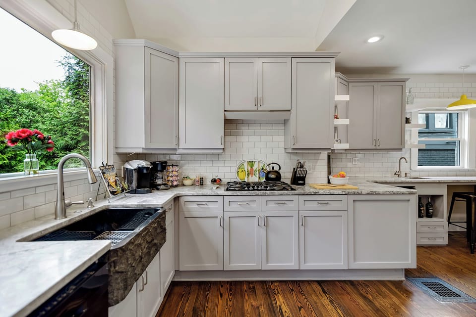 The kitchen is big, bright and light -- and fully stocked.