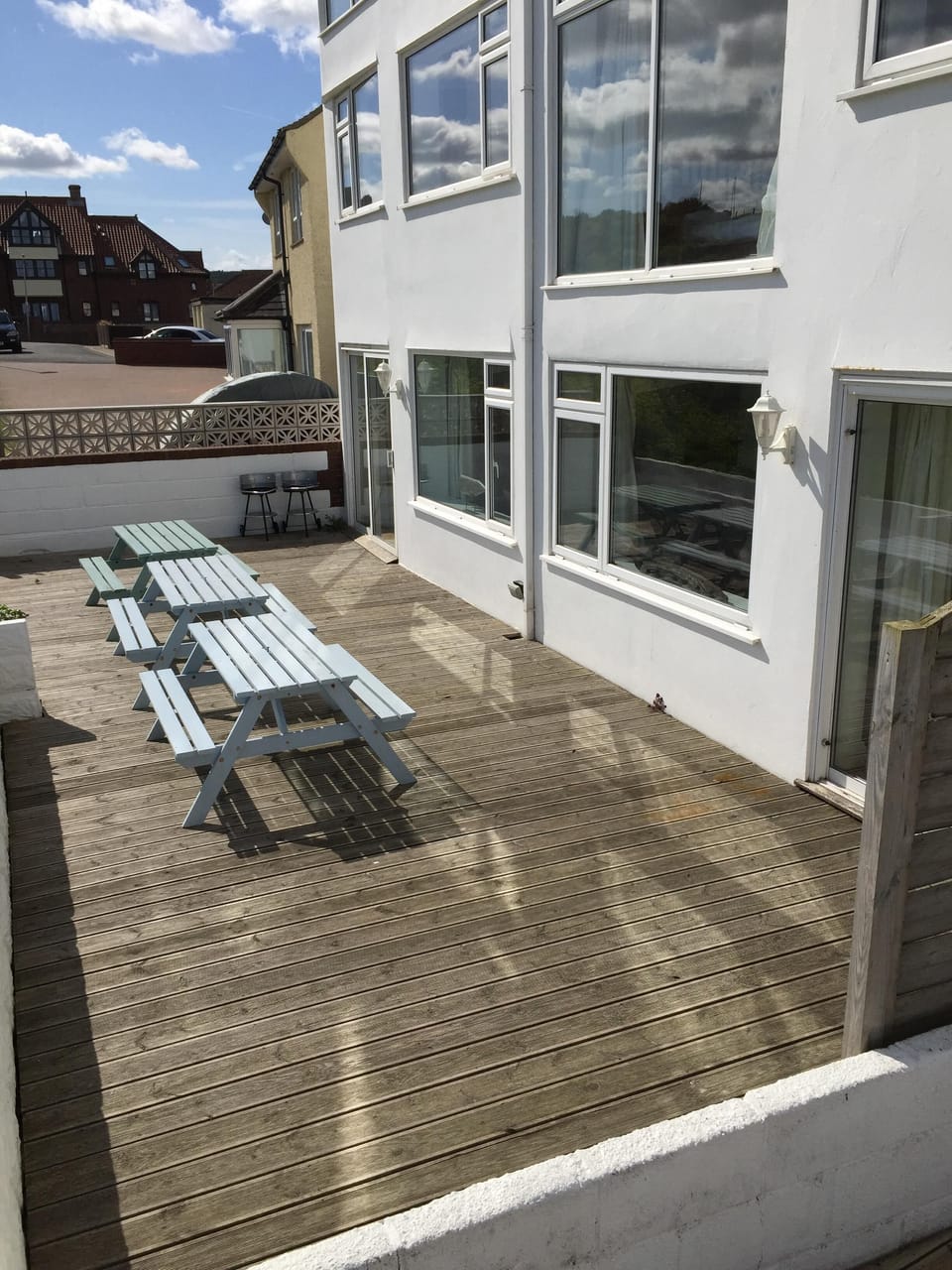Terrace overlooking beach