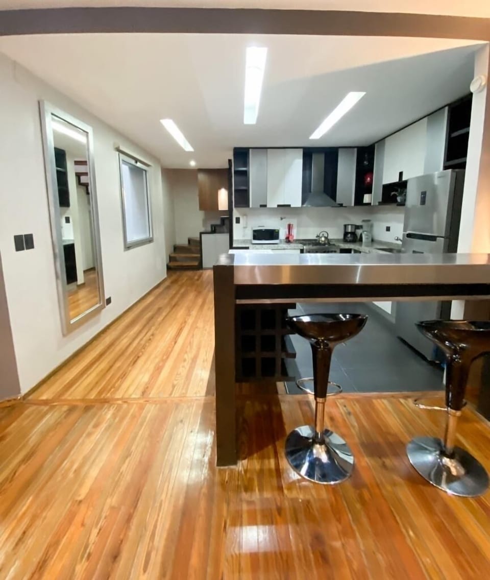 Here you can see our kitchen featuring all the essentials and top appliances.