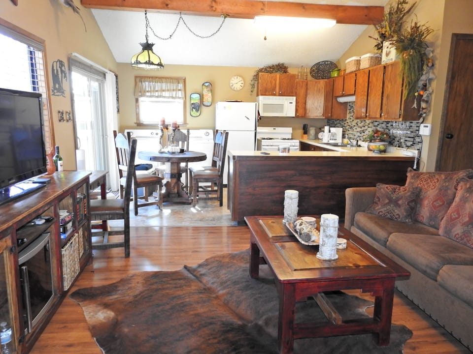 Open living area and kitchen 