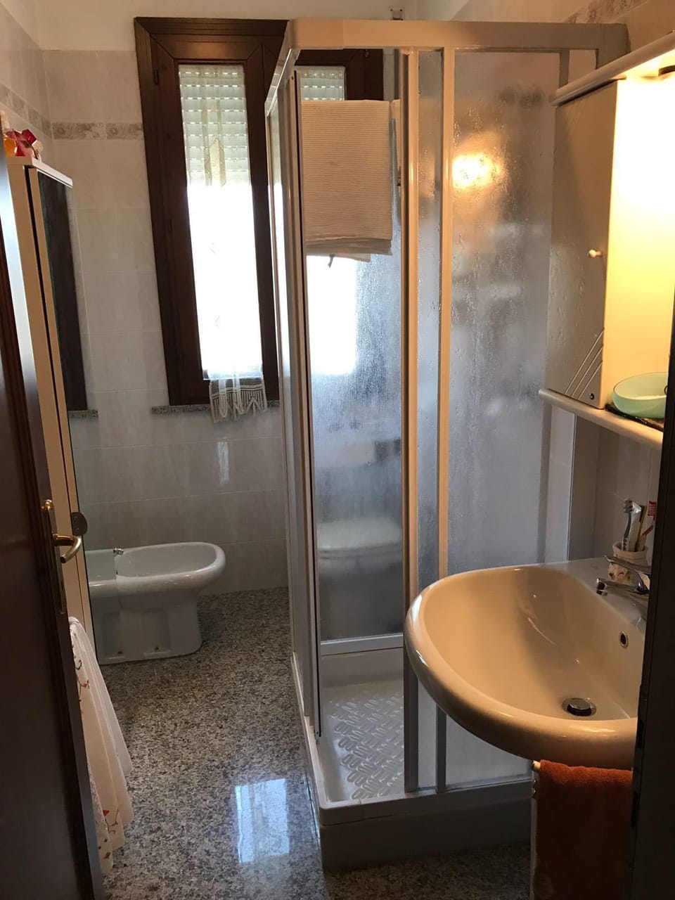 Free toiletries, hair dryer, bidet, towels