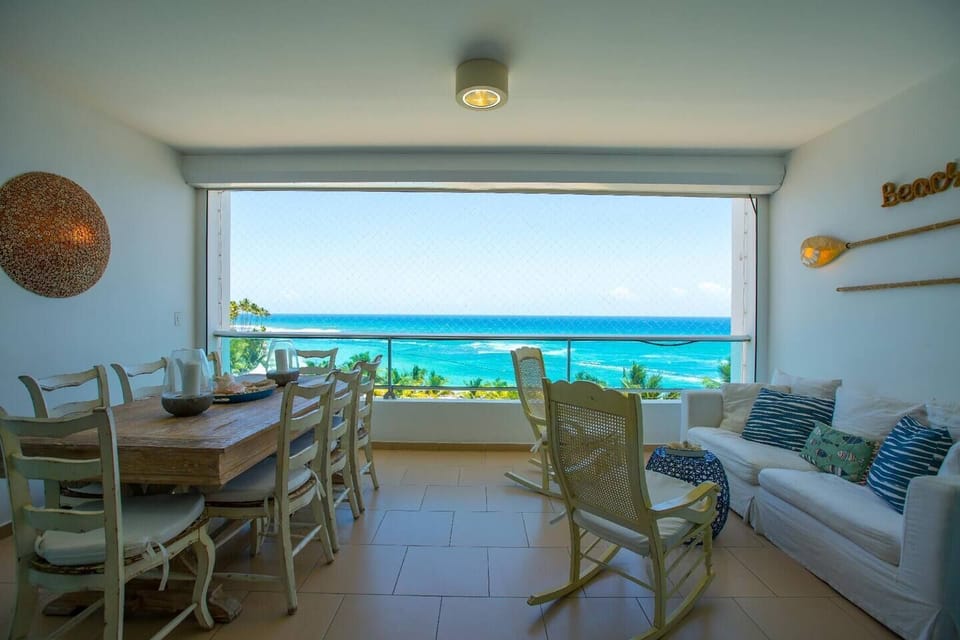 Balcony area, 5th floor view to the pool and beach