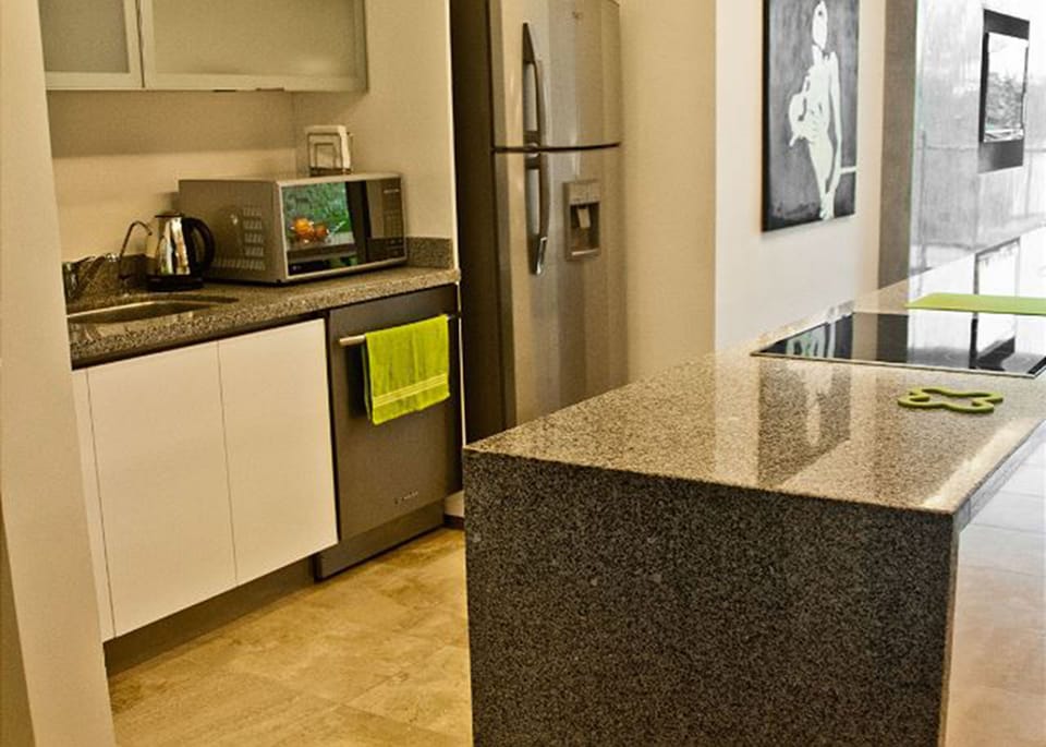 Condo | Private kitchen | Full-size fridge, microwave, oven, stovetop
