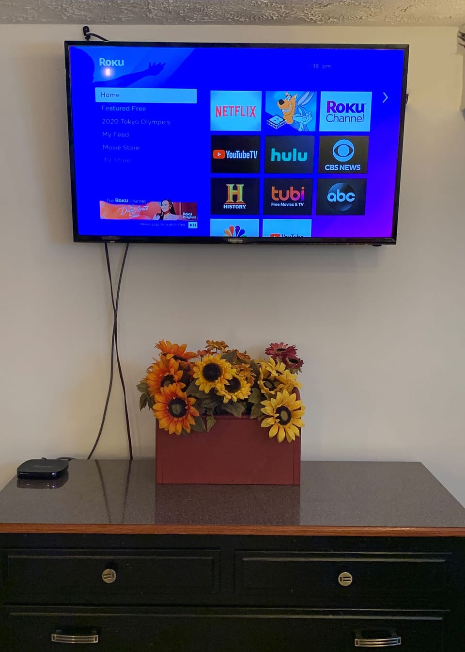 Spectrum, Netflix & other channels thru apps.