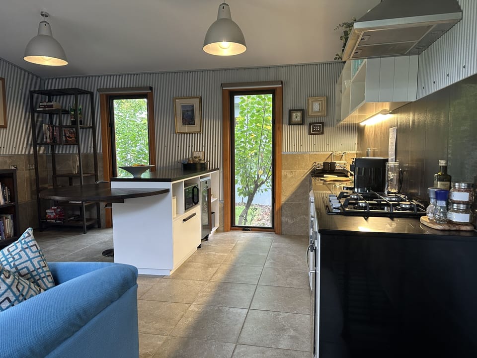 Fridge, oven, stovetop, espresso maker