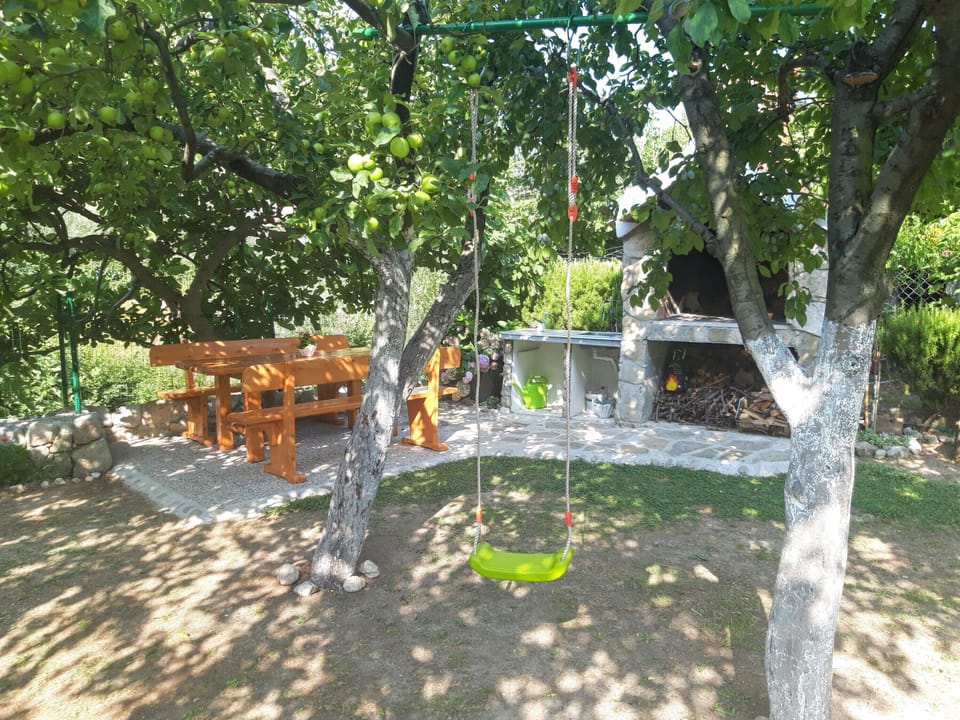 Garden with swing