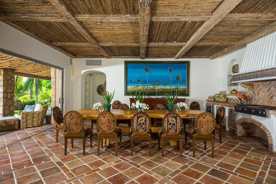 Seat up to 12 guests at the villa's spacious indoor dining area.